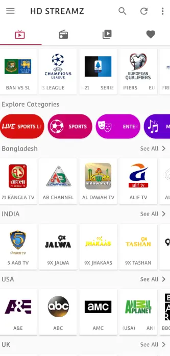HD Streamz APK Secreenshot
